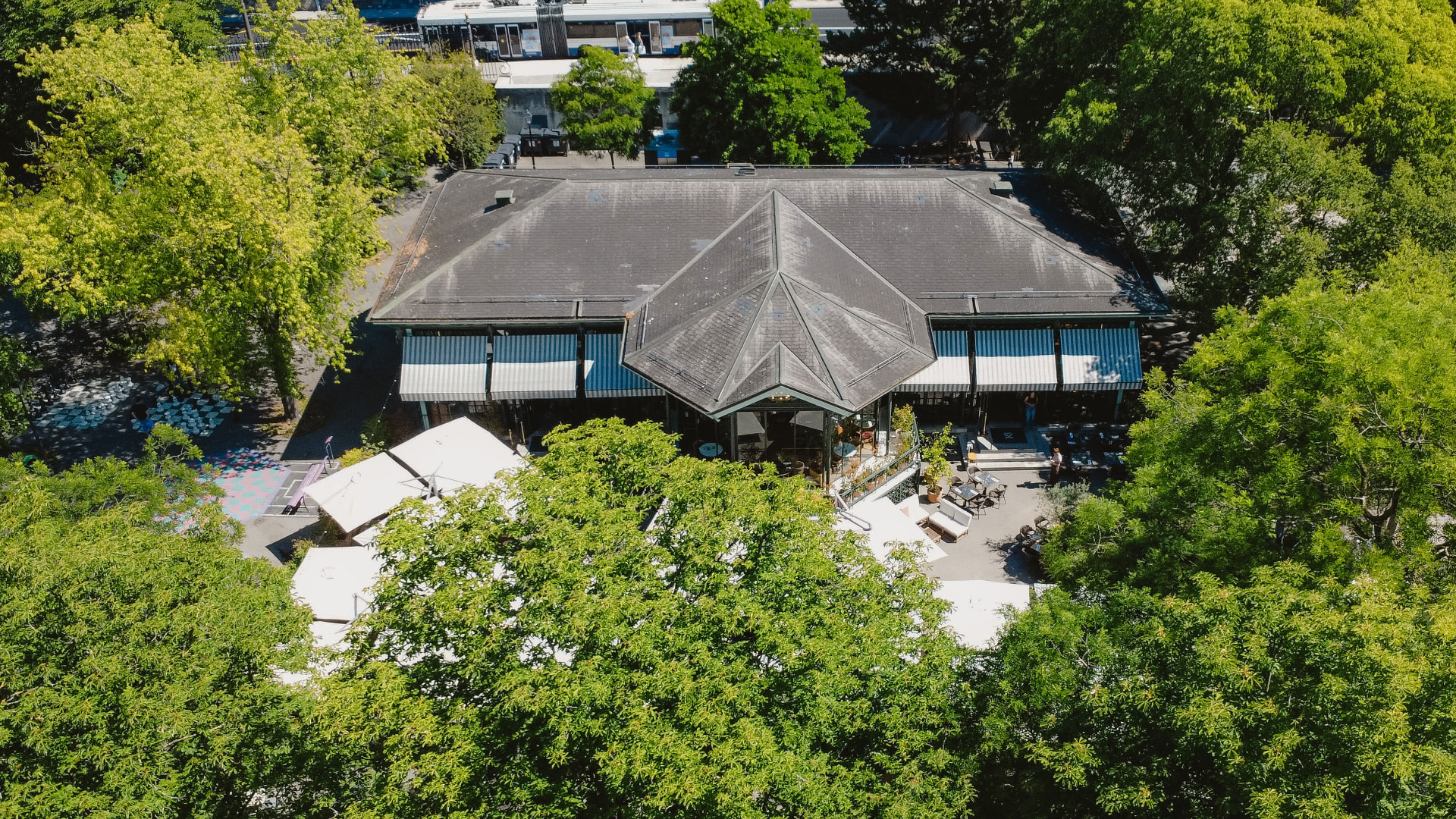 Le Kiosque des Bastions vu d'en haut